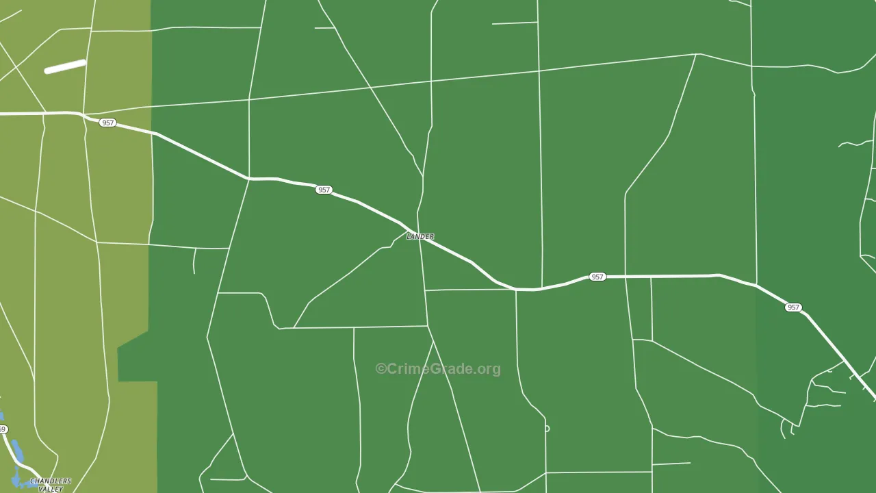 Lander, PA Map of Theft Rates