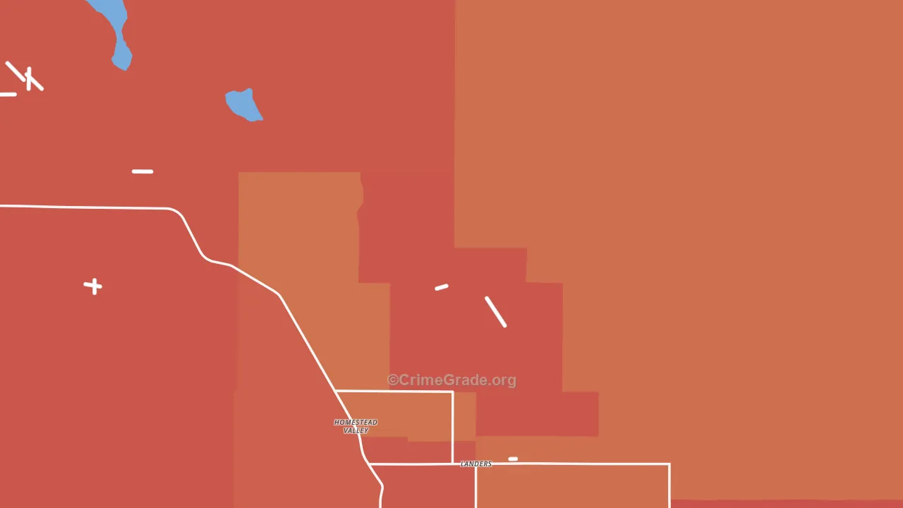 Landers, CA Map of Theft Rates