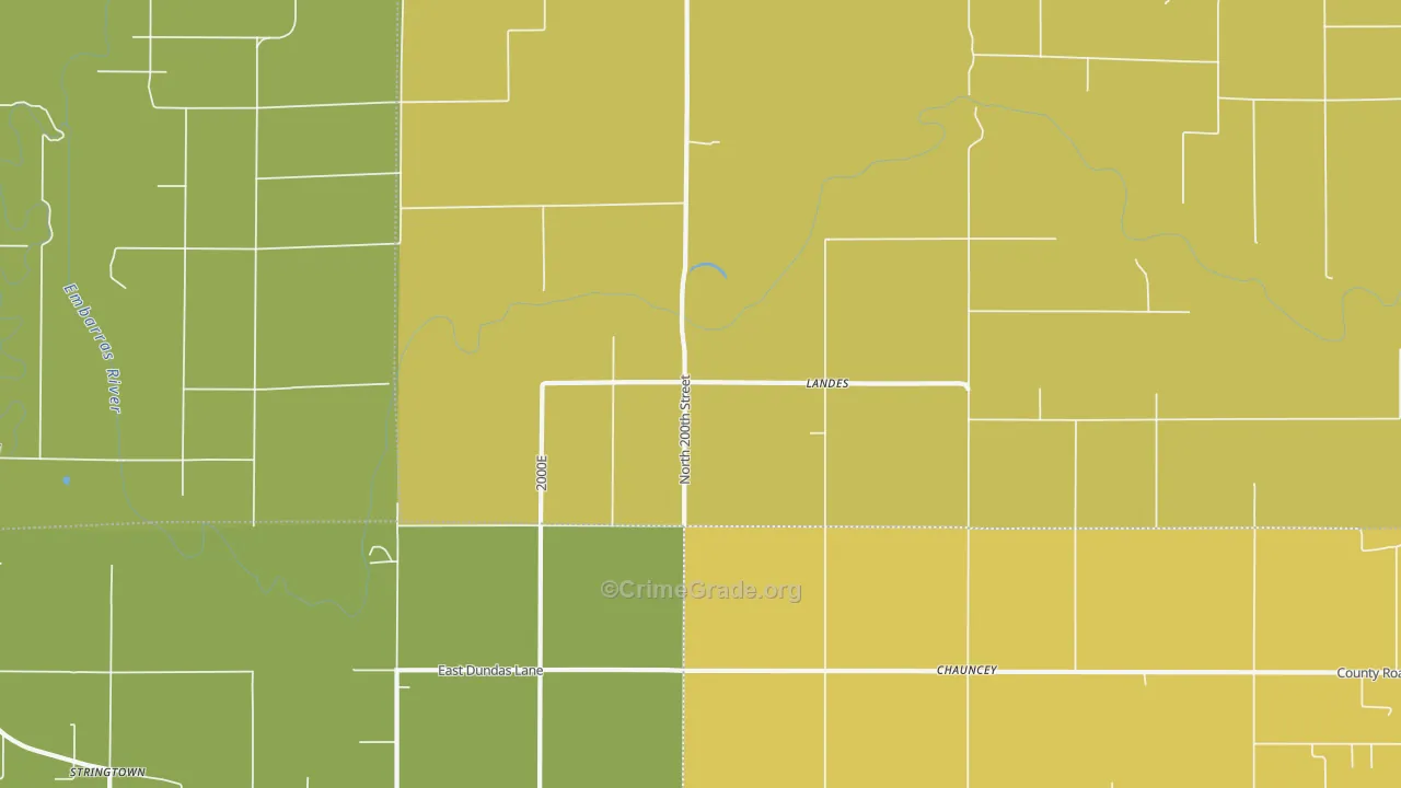 Landes, IL Map of Theft Rates