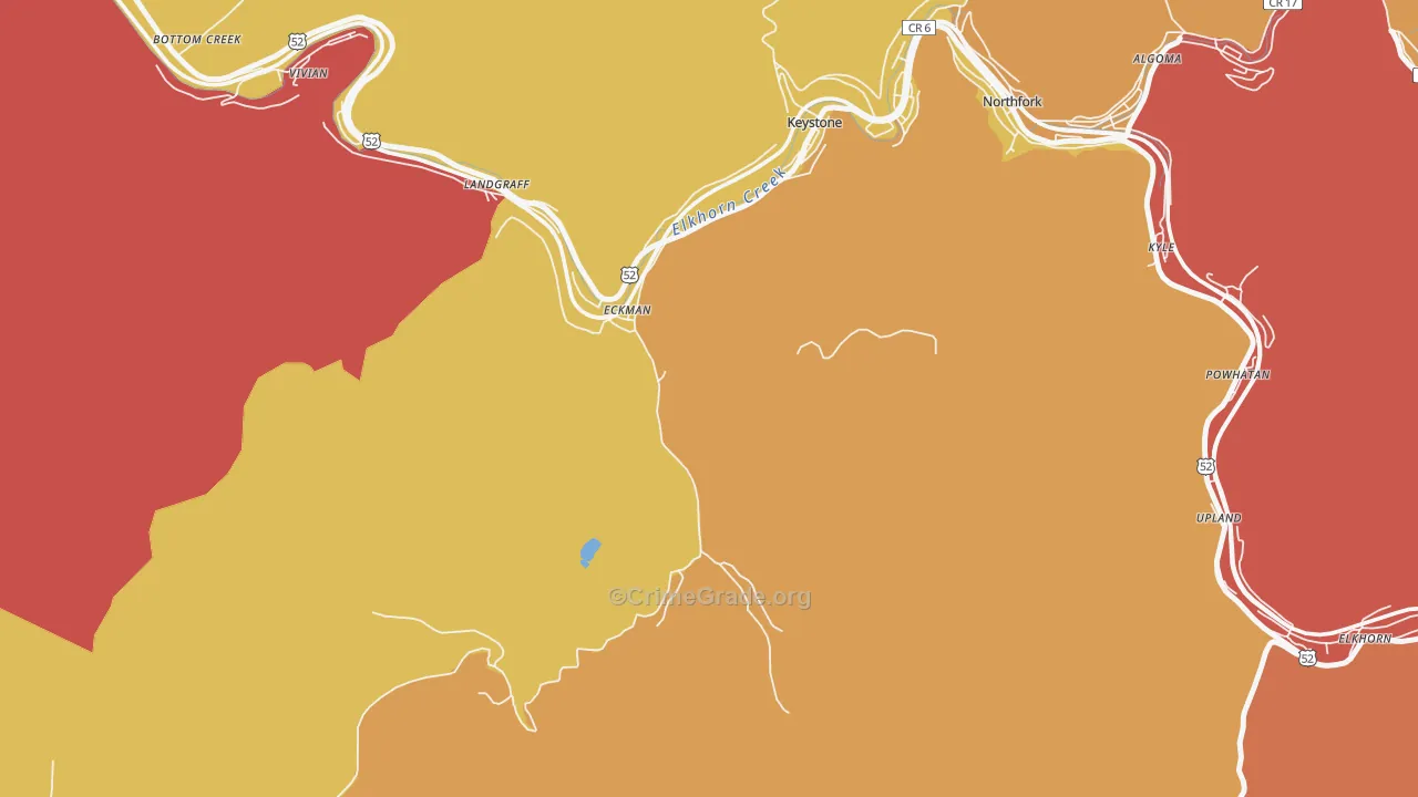 Landgraff, WV Map of Theft Rates