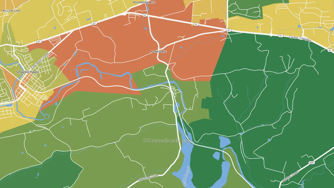 Landingville, PA Map of Theft Rates