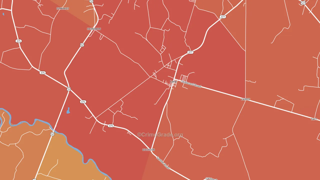 Lane, SC Map of Theft Rates