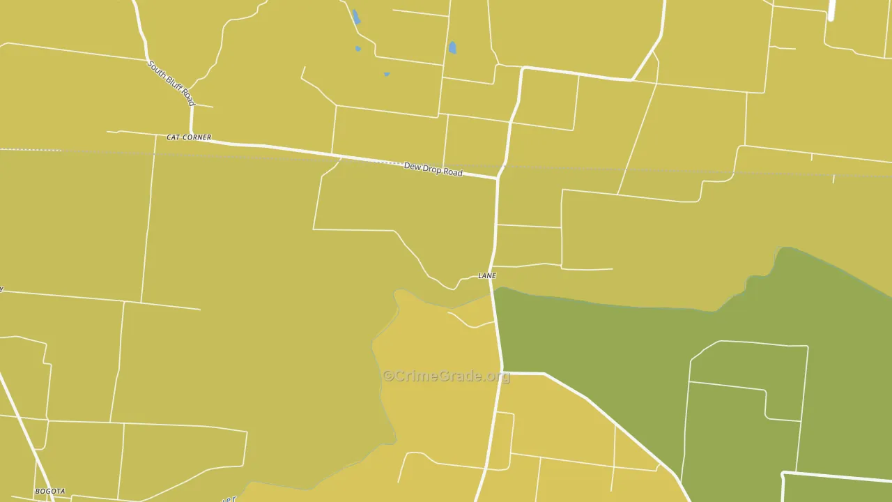 Lane, TN Map of Theft Rates