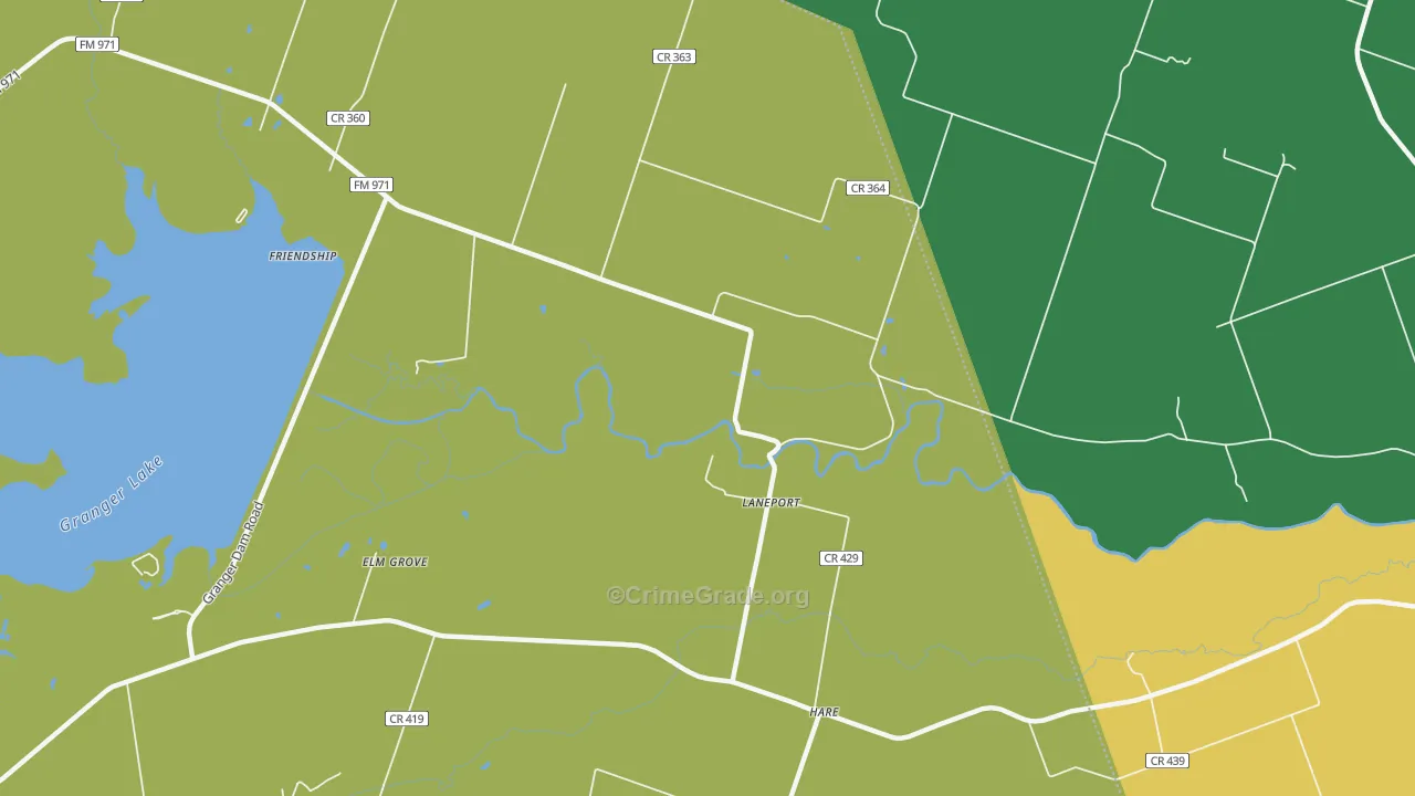 Laneport, TX Map of Theft Rates