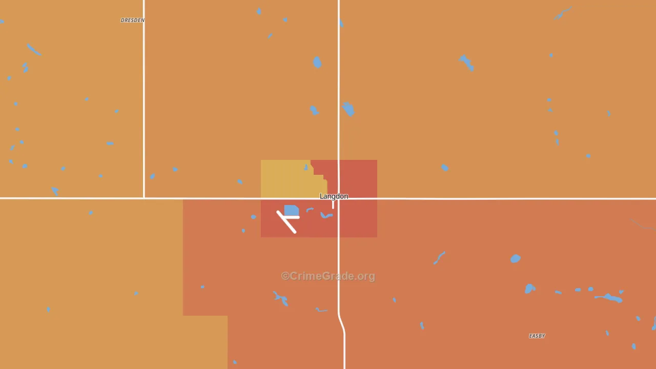 Langdon, ND Map of Theft Rates