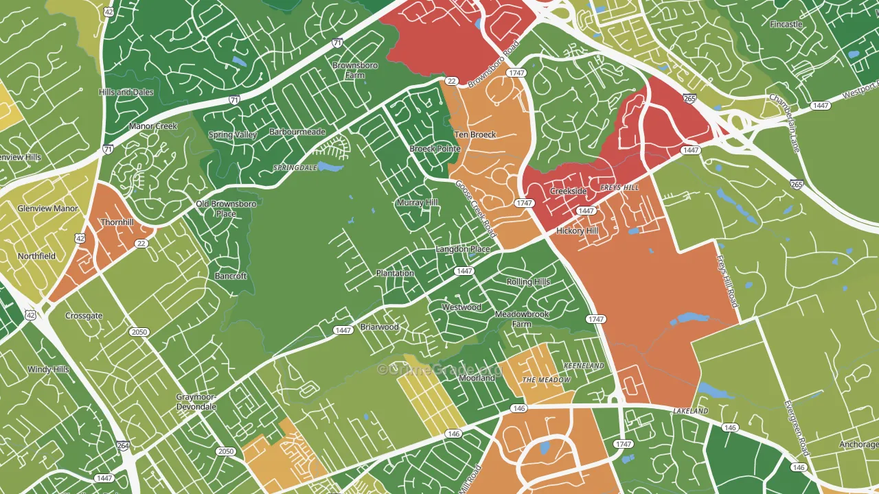 Langdon Place, KY Map of Theft Rates