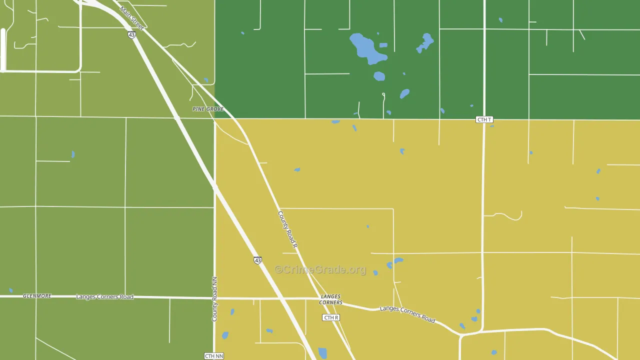 Langes Corners, WI Map of Theft Rates