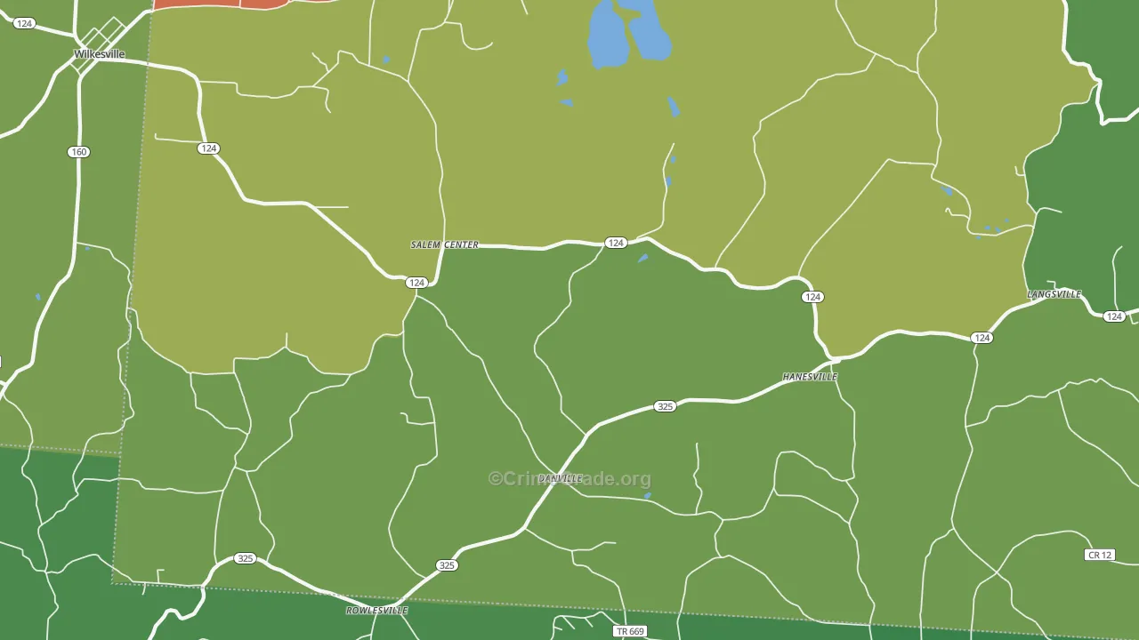 Langsville, OH Map of Theft Rates