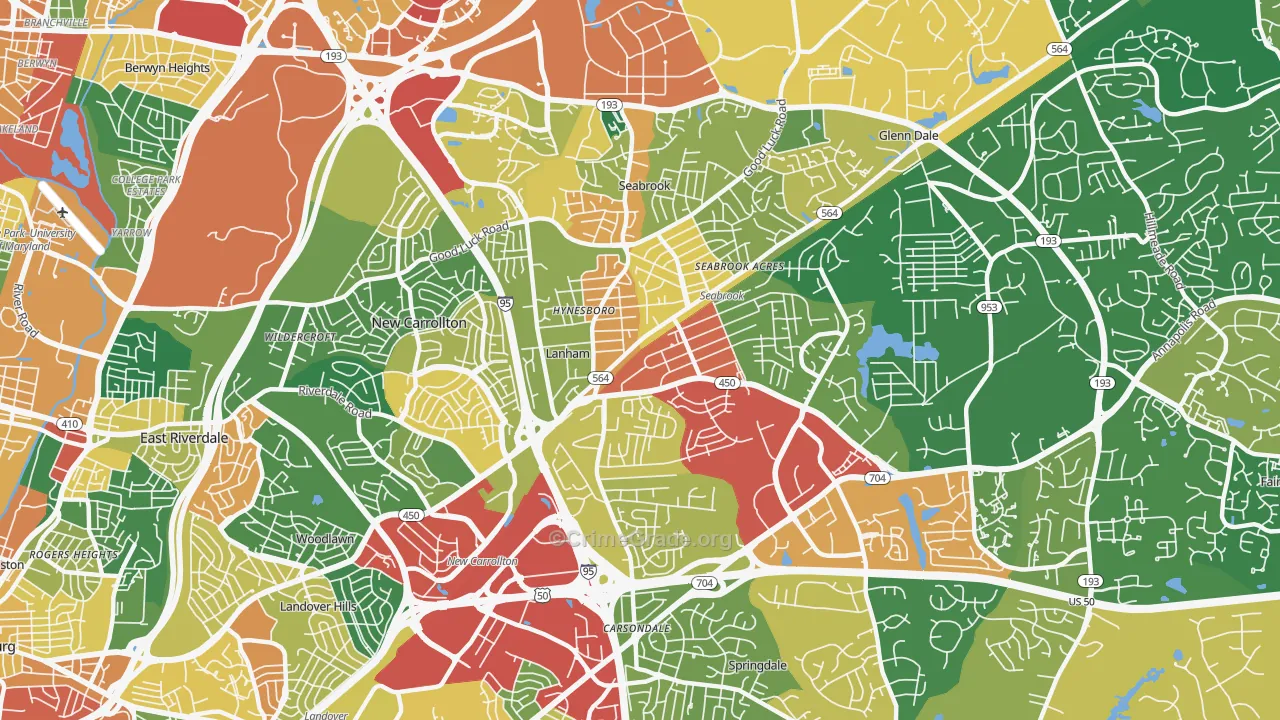 Lanham, MD Map of Theft Rates