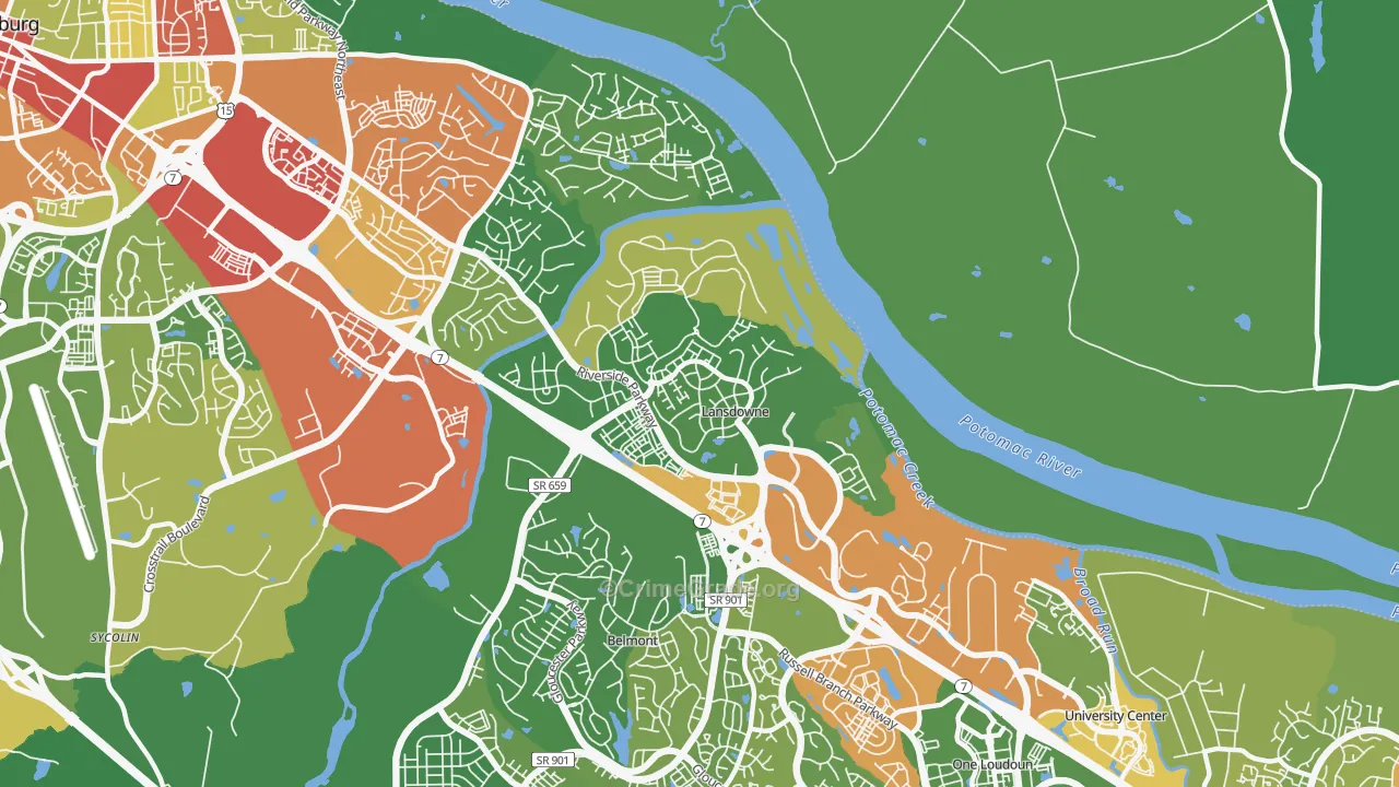 Lansdowne, VA Map of Theft Rates