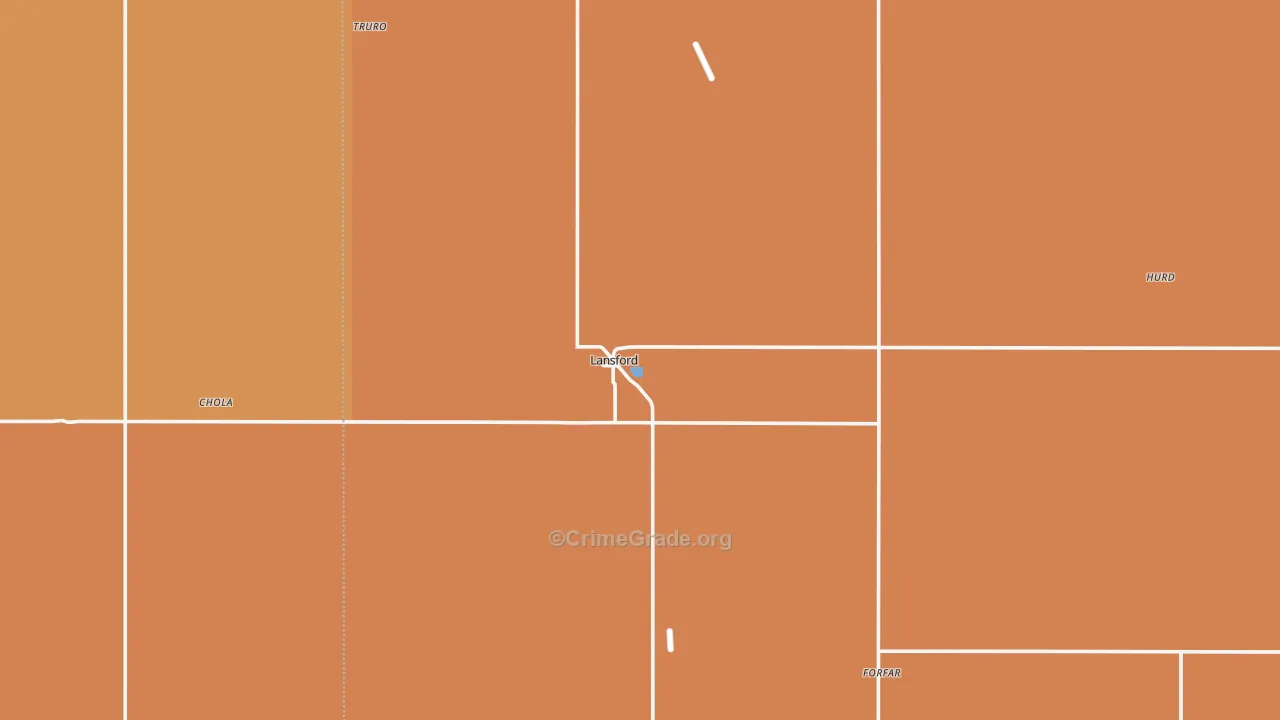 Lansford, ND Map of Theft Rates