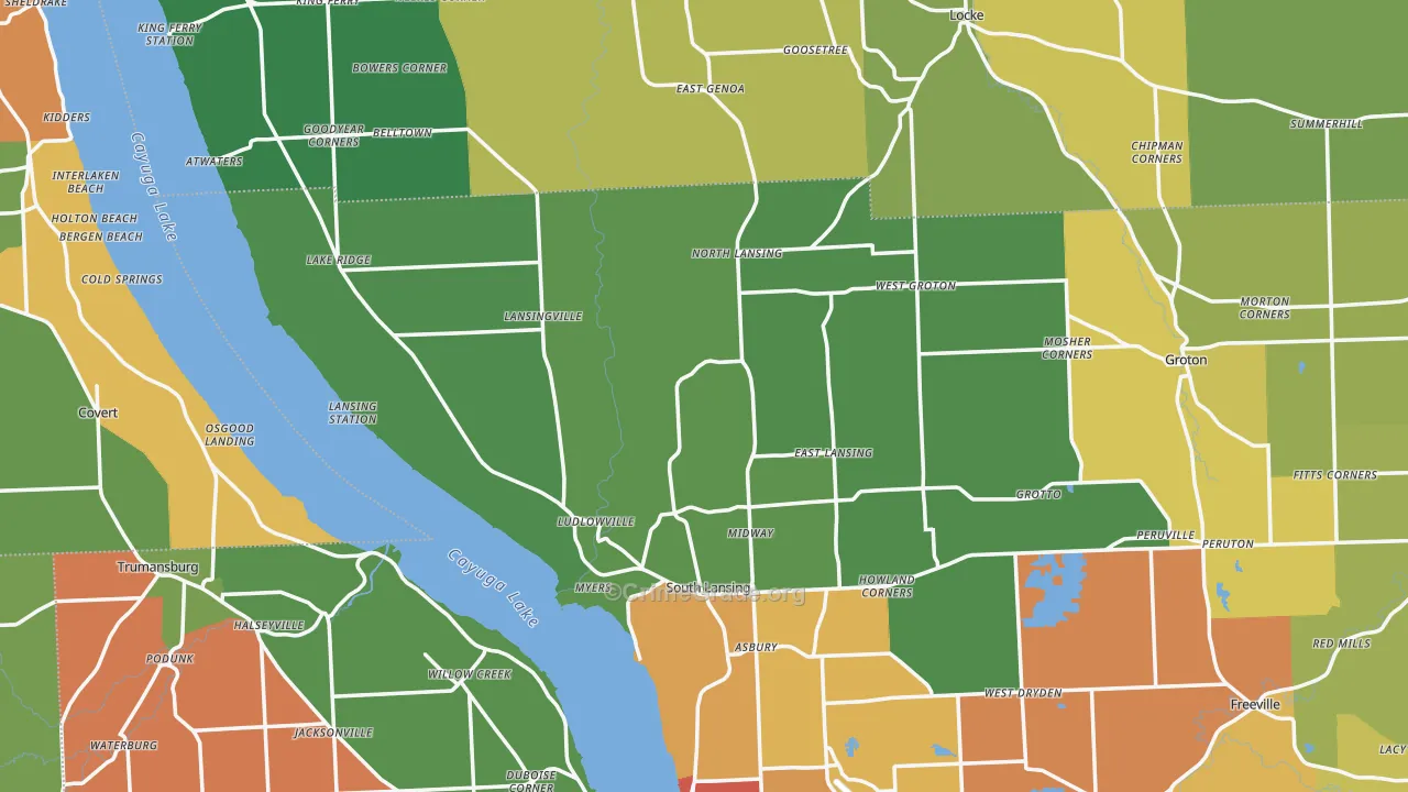 Lansing, NY Map of Theft Rates
