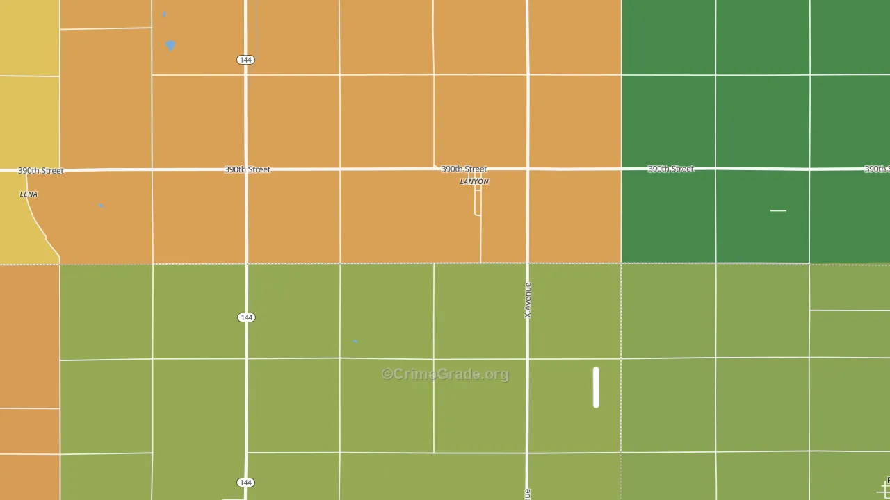 Lanyon, IA Map of Theft Rates