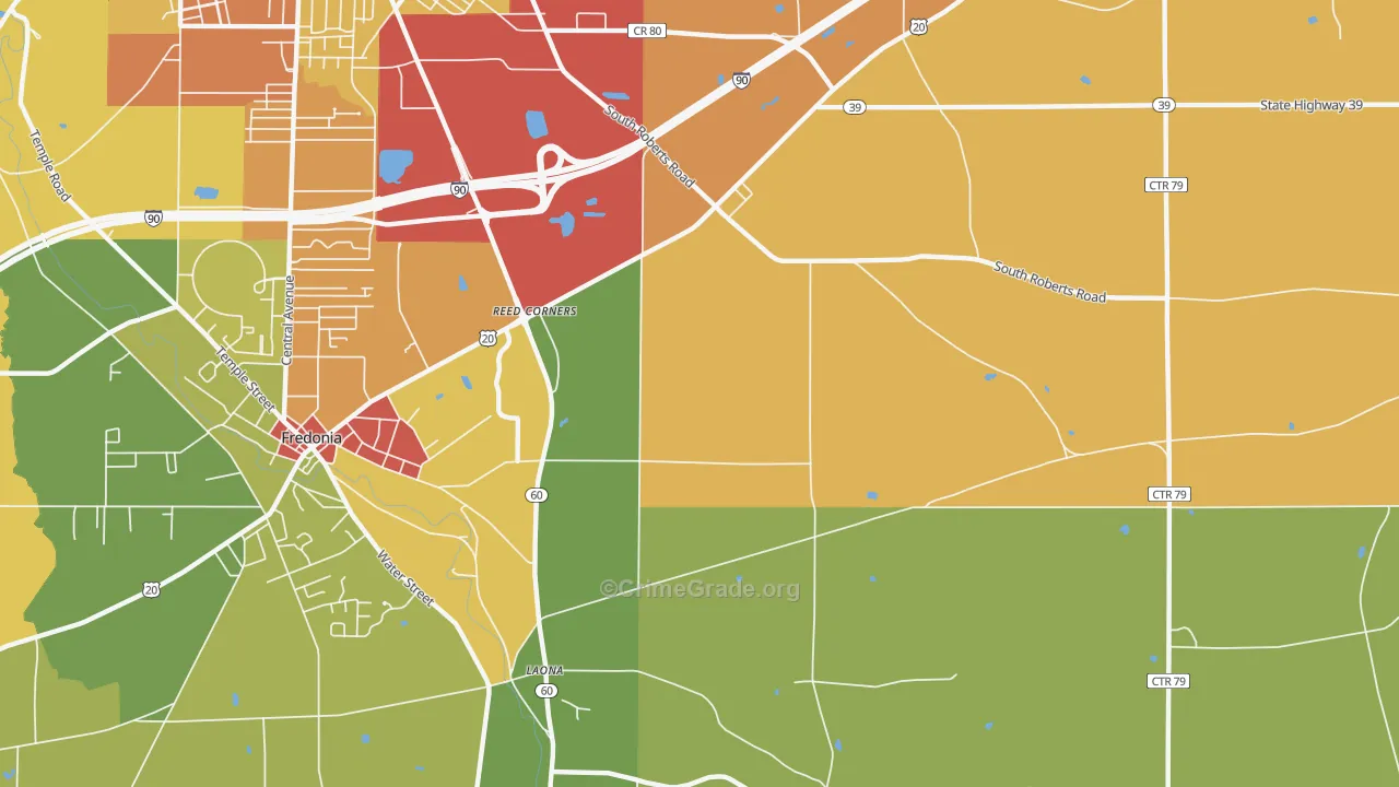 Laona, NY Map of Theft Rates