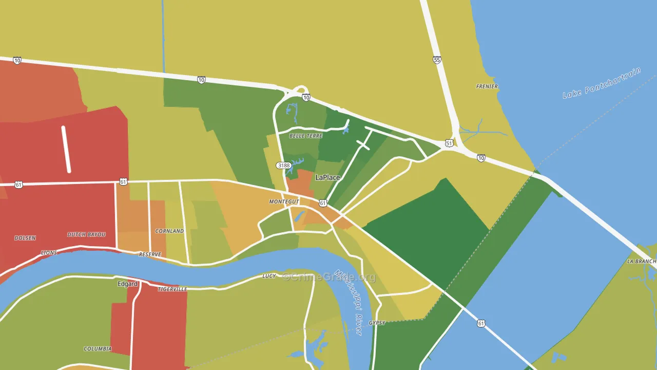 Laplace, LA Map of Theft Rates