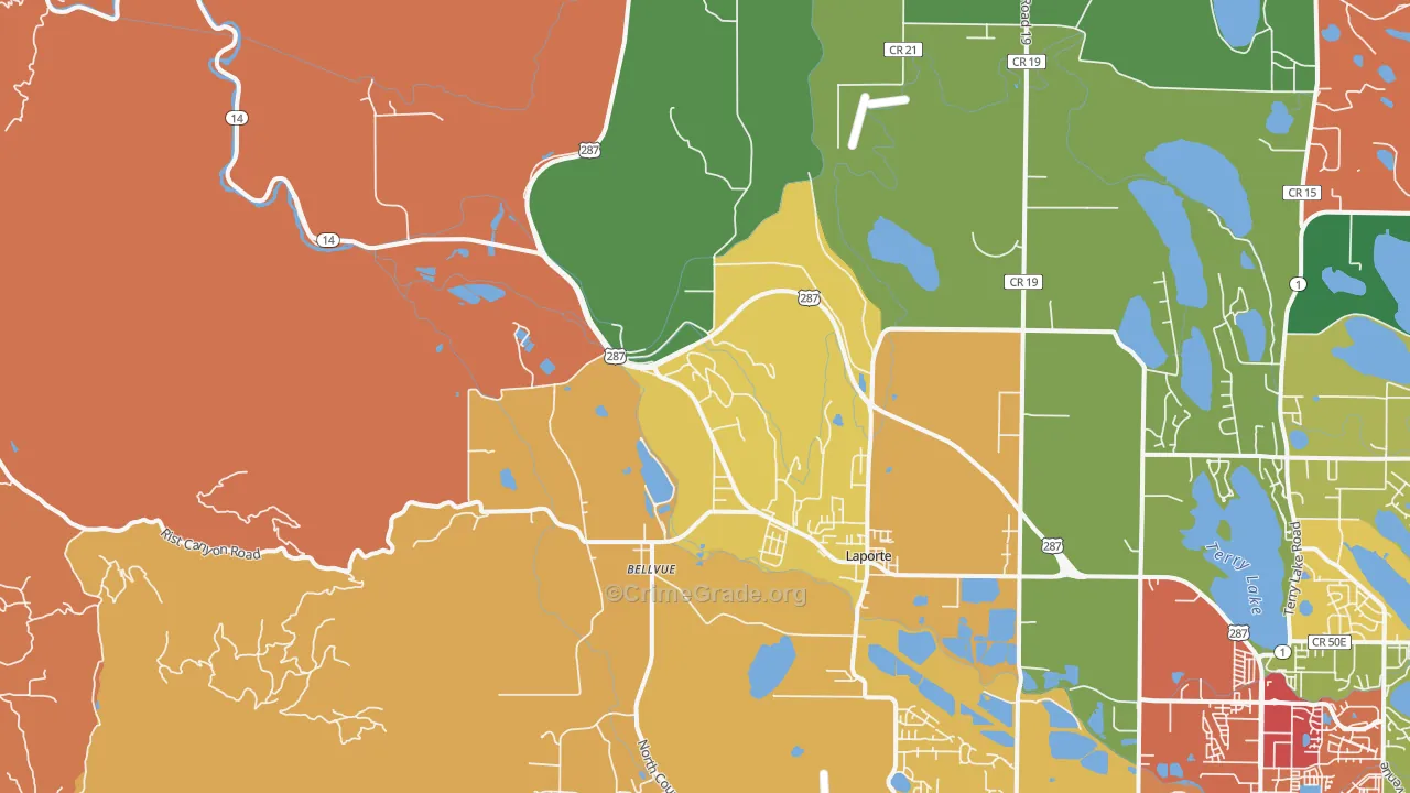 Laporte, CO Map of Theft Rates