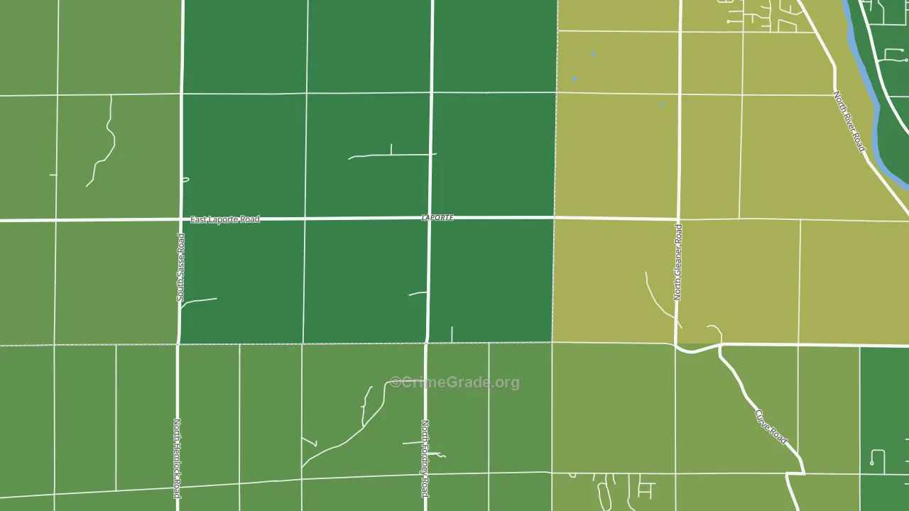 Laporte, MI Map of Theft Rates