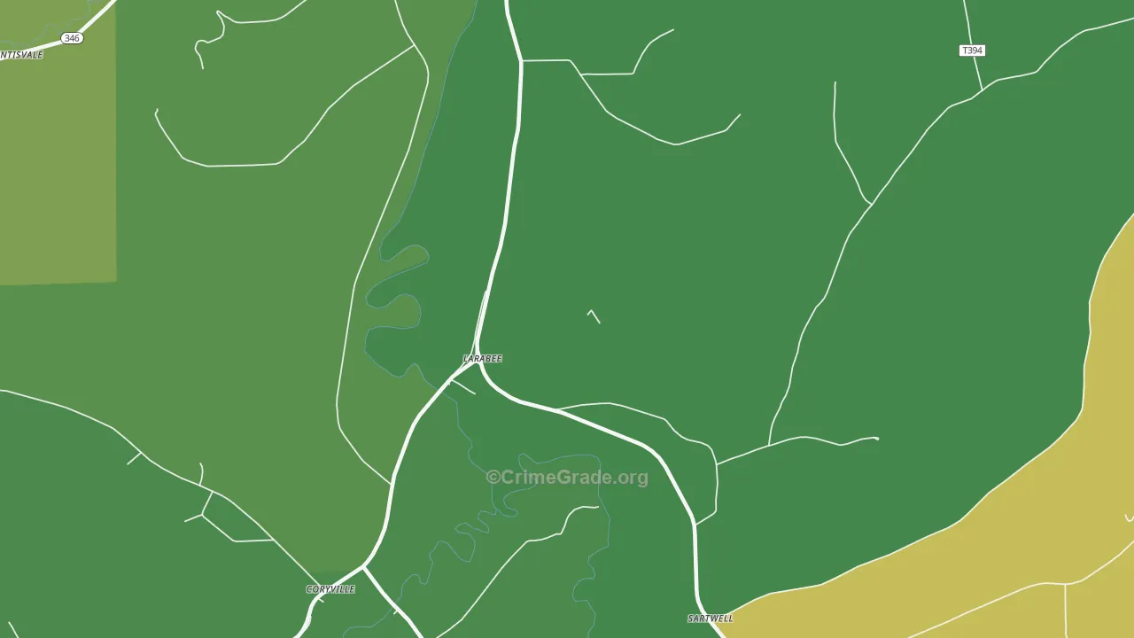 Larabee, PA Map of Theft Rates