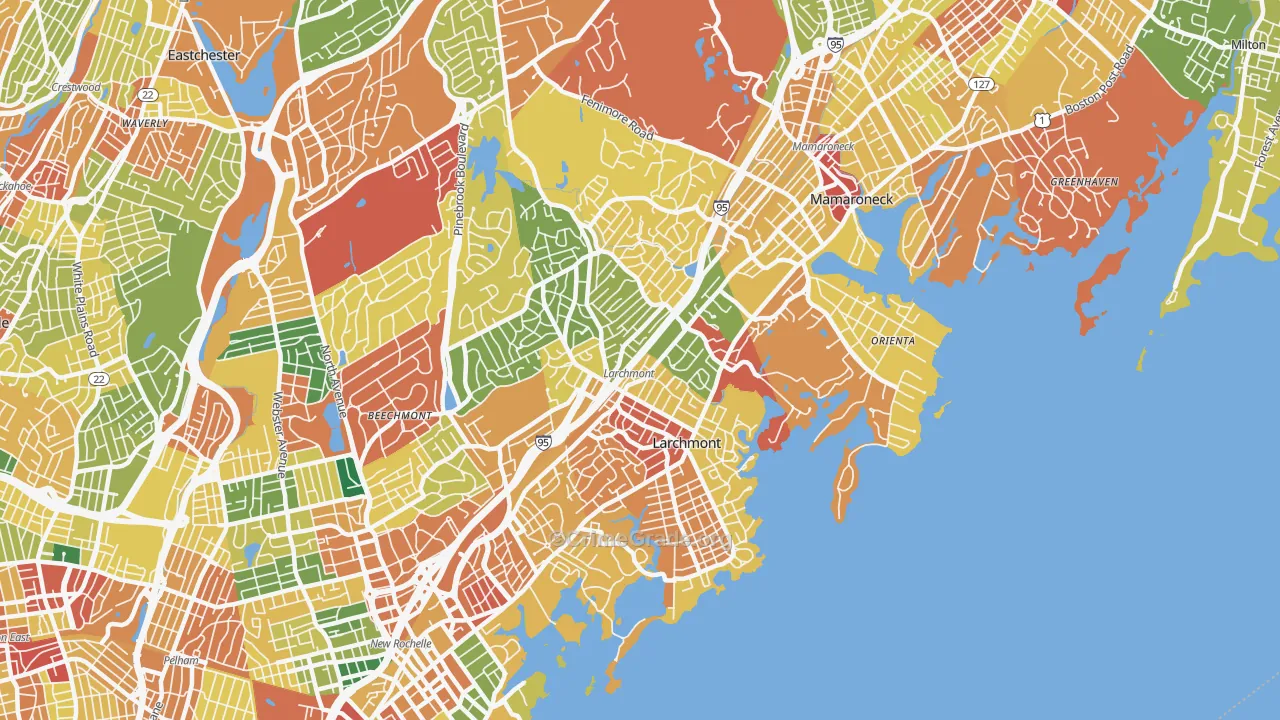 Larchmont, NY Map of Theft Rates