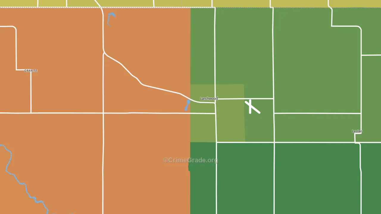Larchwood, IA Map of Theft Rates