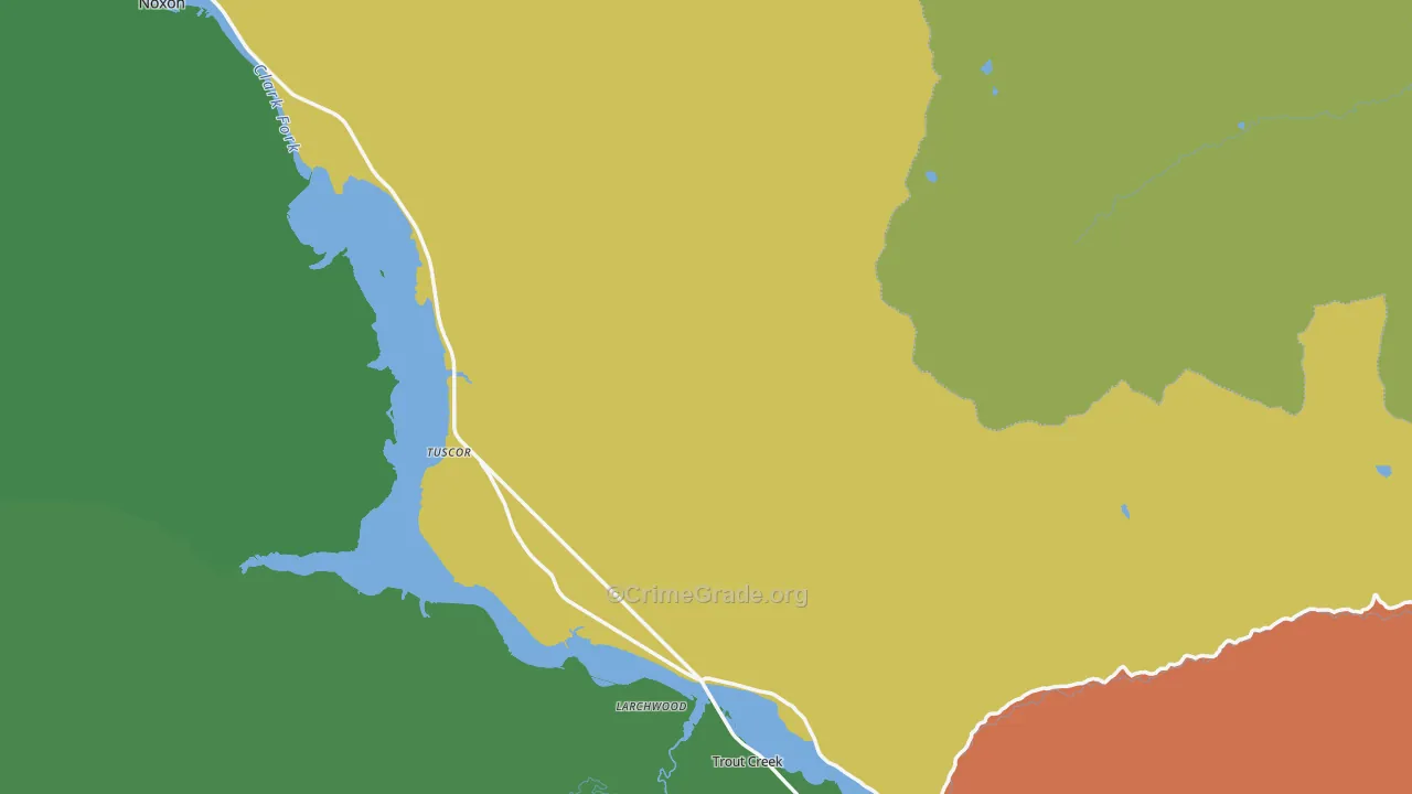 Larchwood, MT Map of Theft Rates