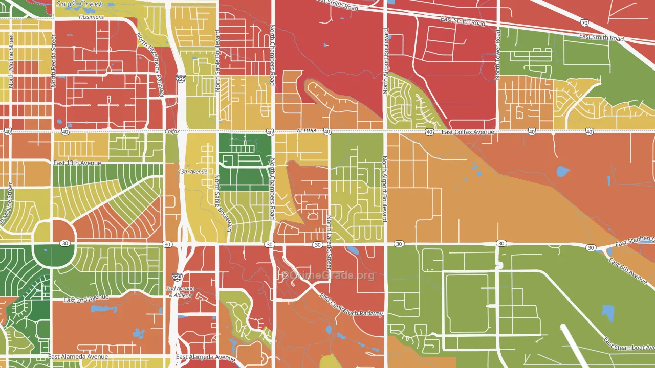 Laredo Highline, Aurora, CO Map of Theft Rates