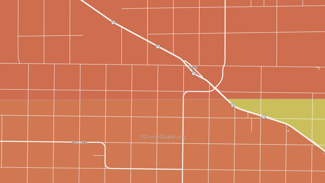 Lariat, TX Map of Theft Rates