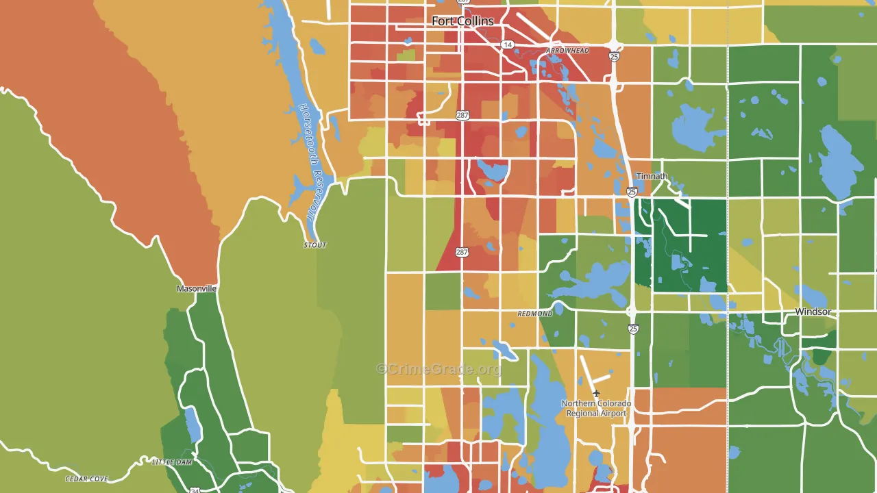 Larimer County, CO Map of Theft Rates