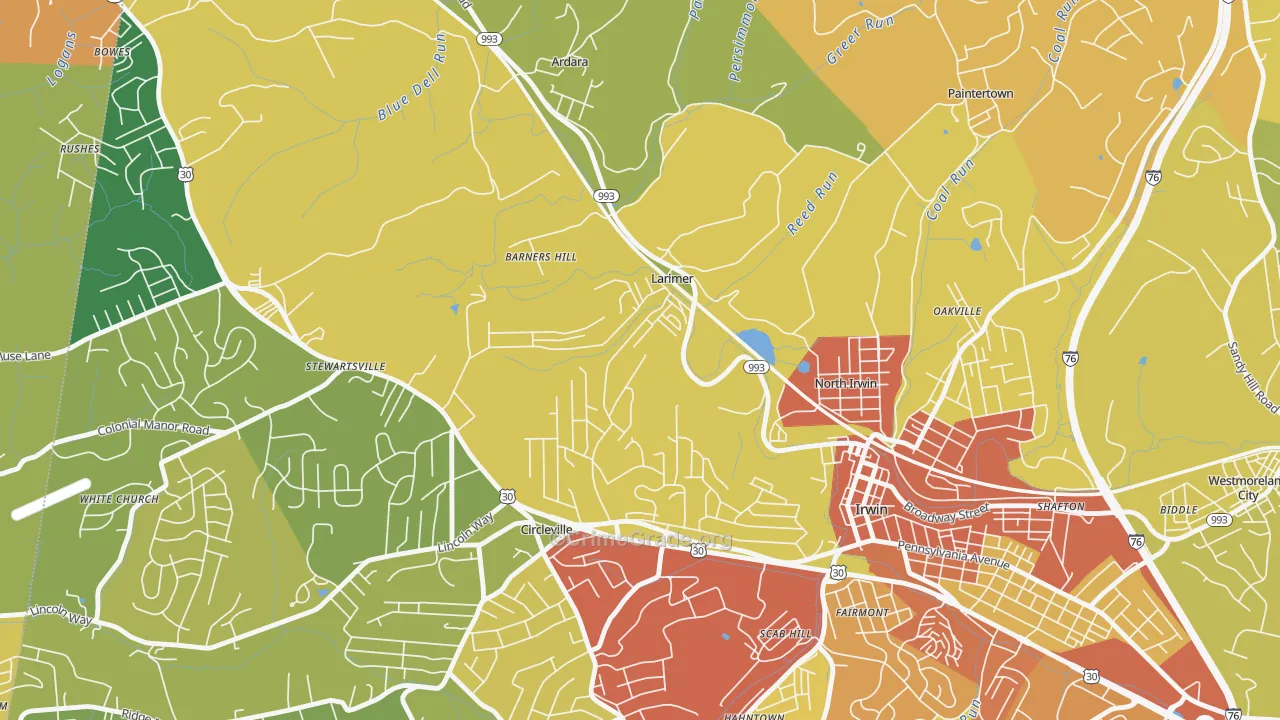 Larimer, PA Map of Theft Rates