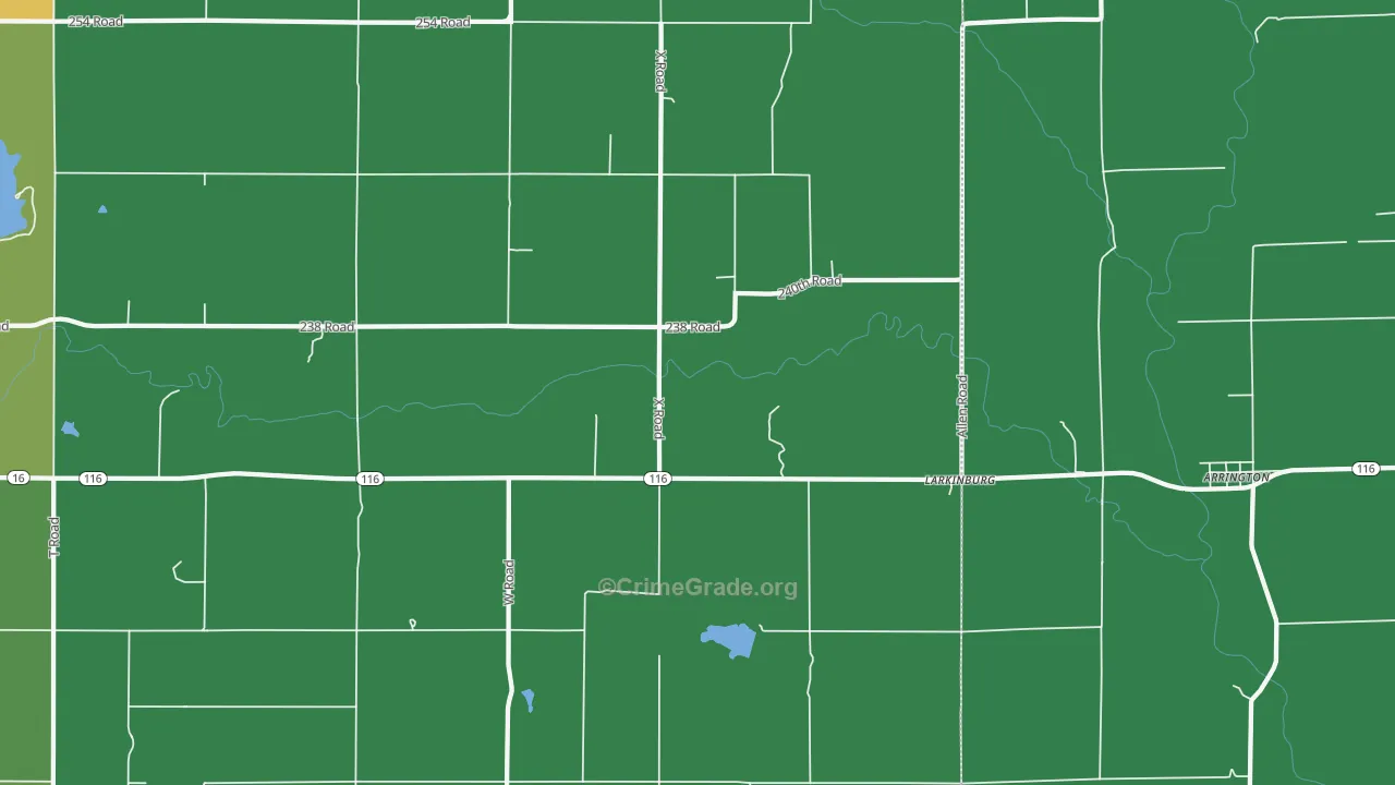Larkinburg, KS Map of Theft Rates