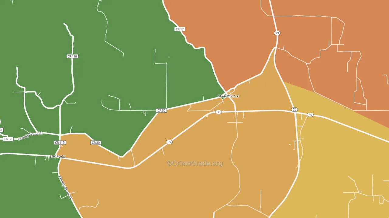 Larkinsville, AL Map of Theft Rates