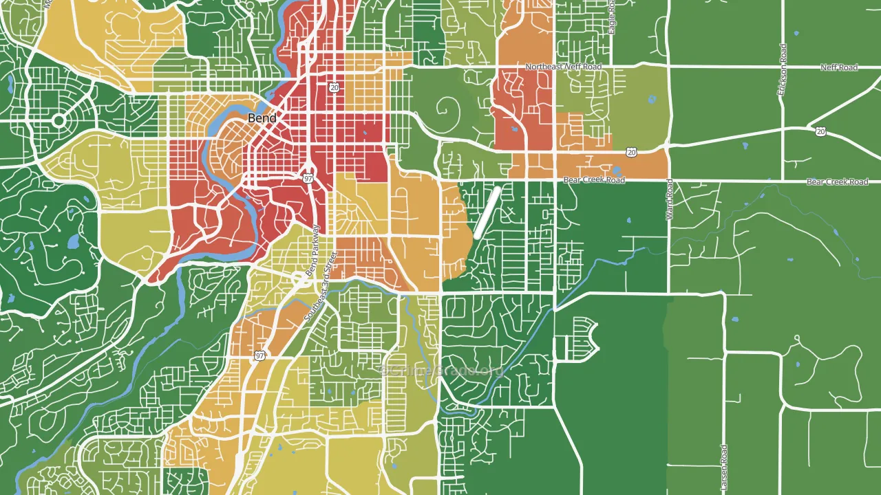 Larkspur, Bend, OR Map of Theft Rates