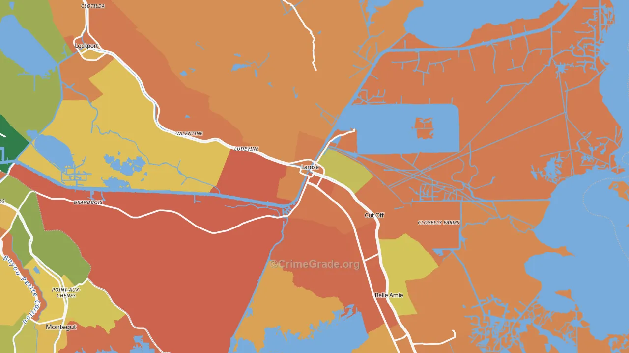 Larose, LA Map of Theft Rates