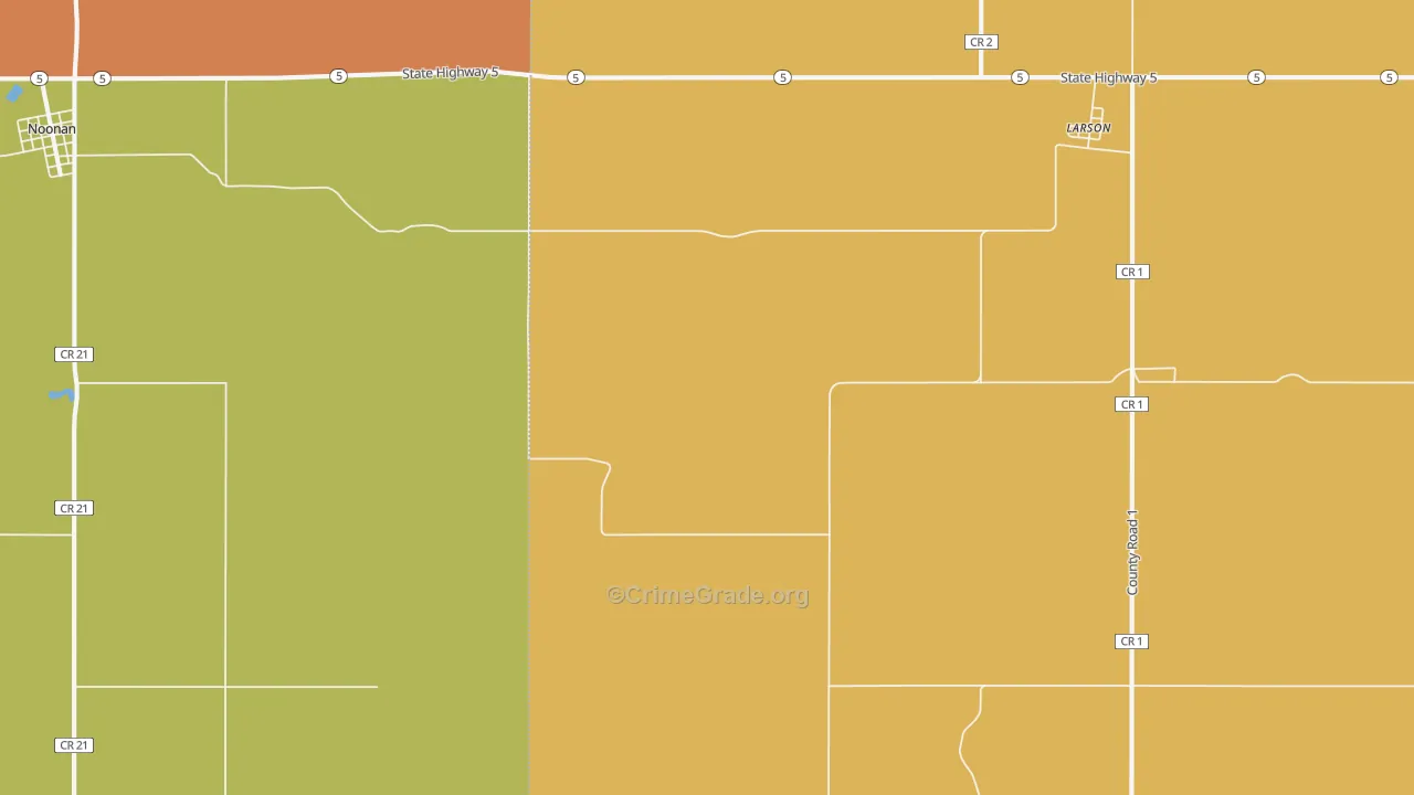Larson, ND Map of Theft Rates