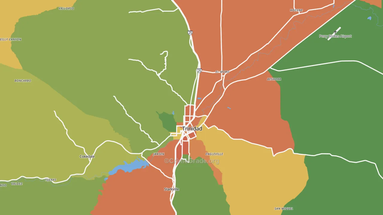 Las Animas County, CO Map of Theft Rates