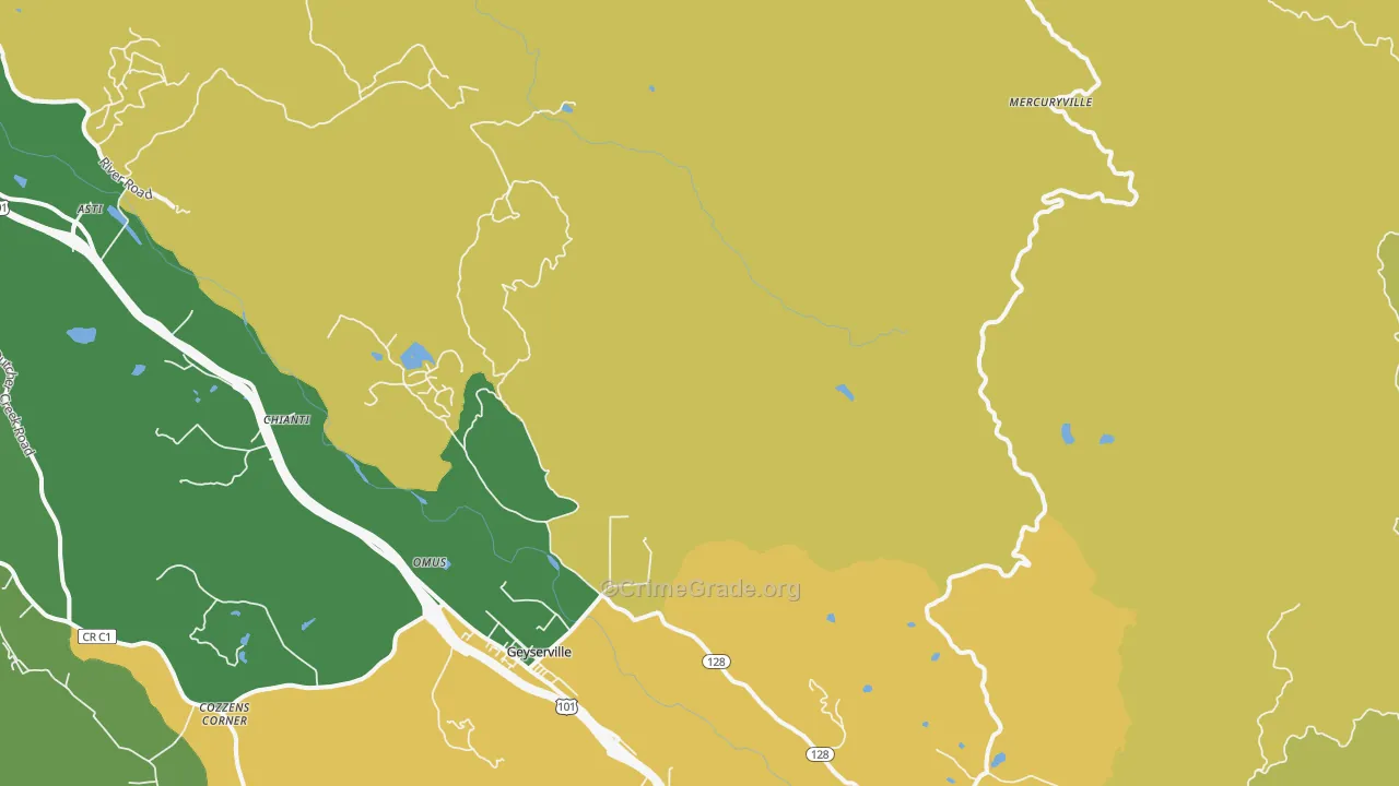 Las Lomas, CA Map of Theft Rates