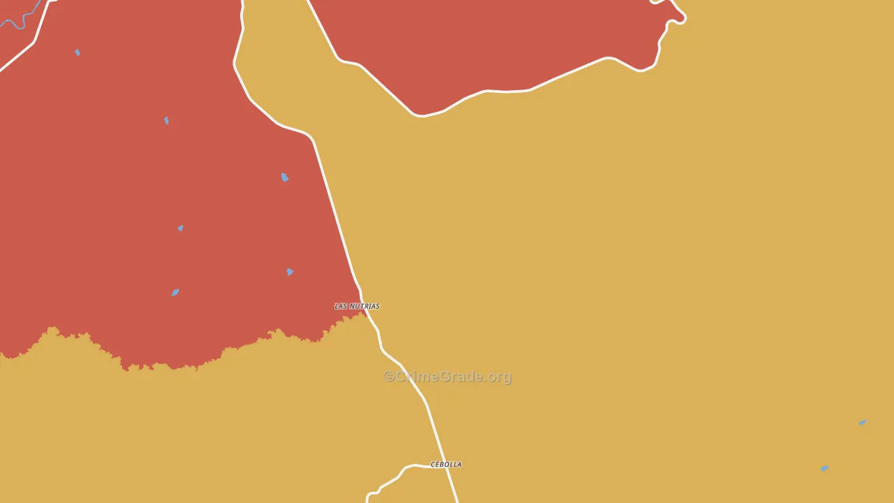 Las Nutrias, NM Map of Theft Rates