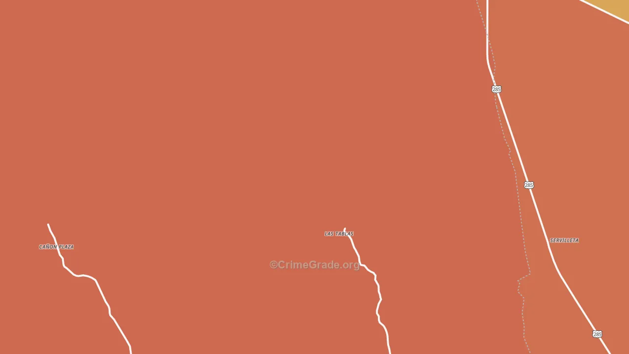 Las Tablas, NM Map of Theft Rates