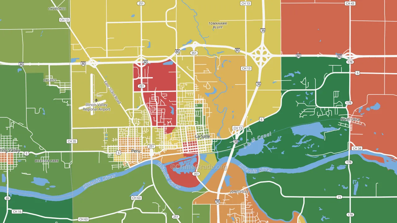 Lasalle, IL Map of Theft Rates