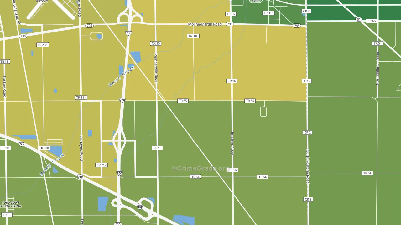 Latcha, OH Map of Theft Rates