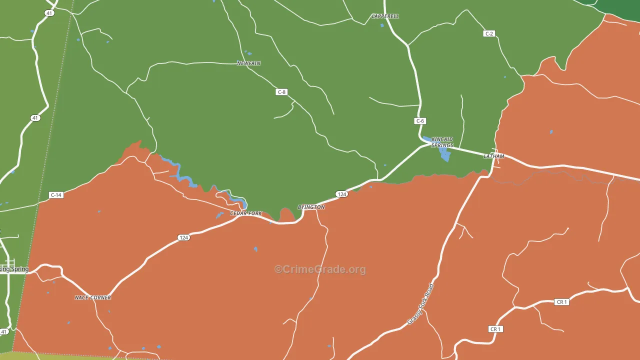 Latham, OH Map of Theft Rates