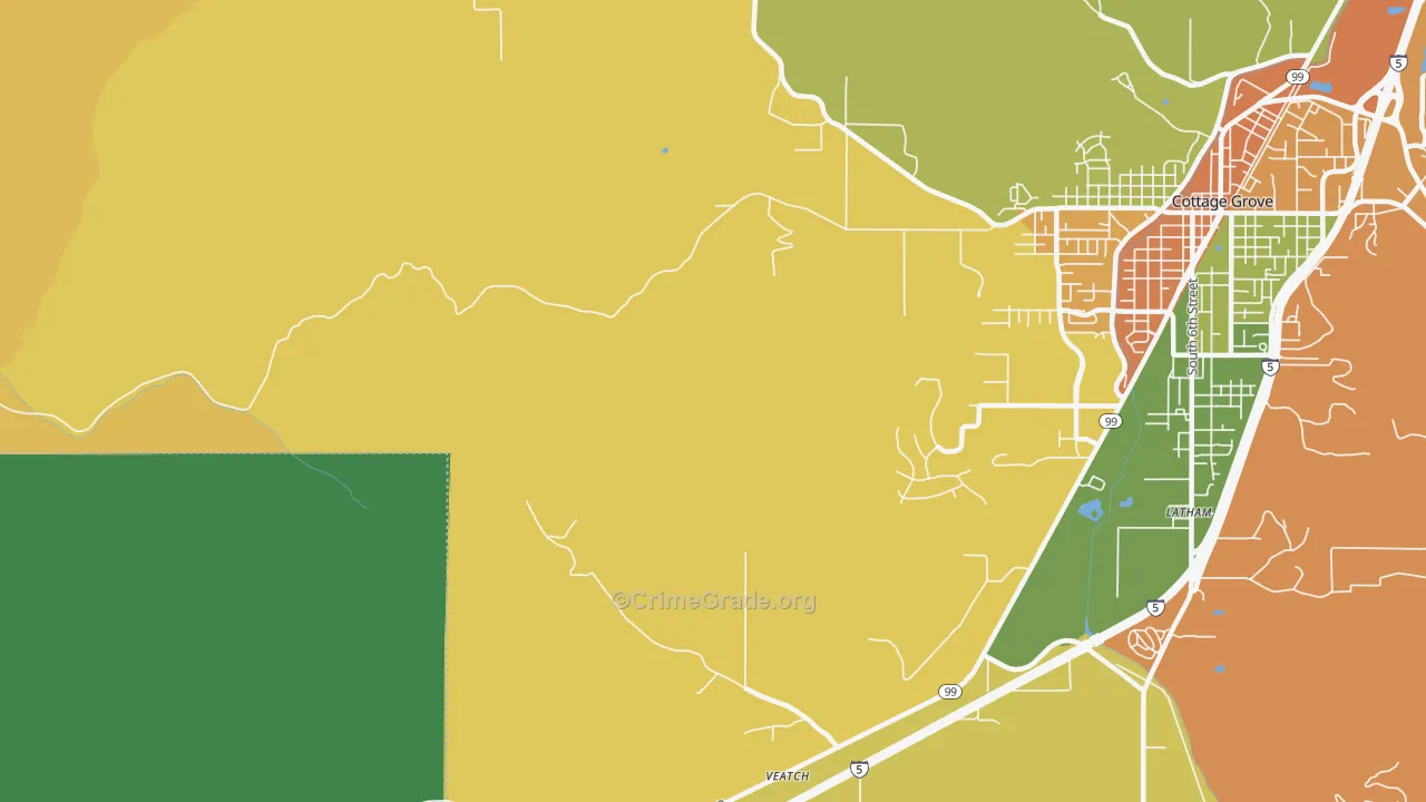 Latham, OR Map of Theft Rates