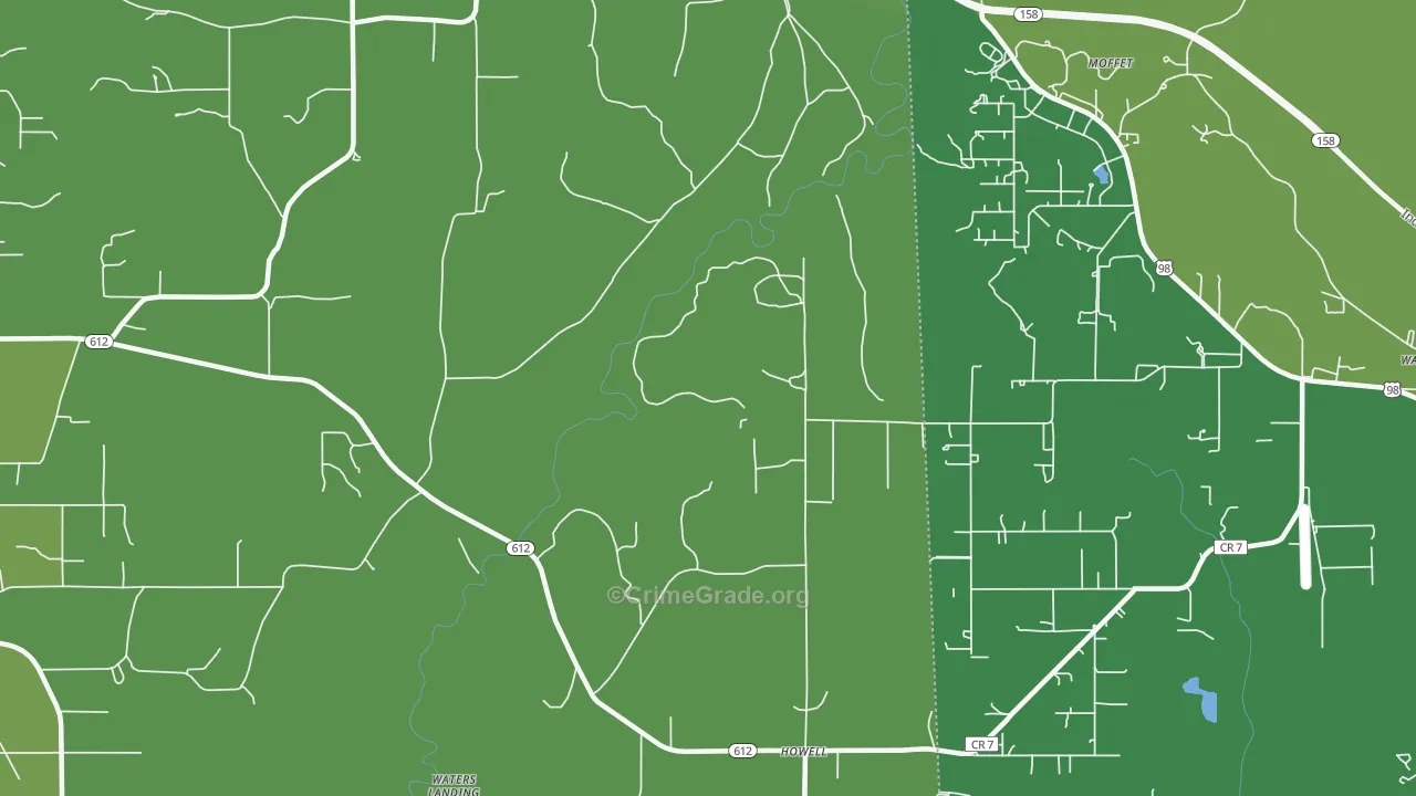 Latonia, MS Map of Theft Rates