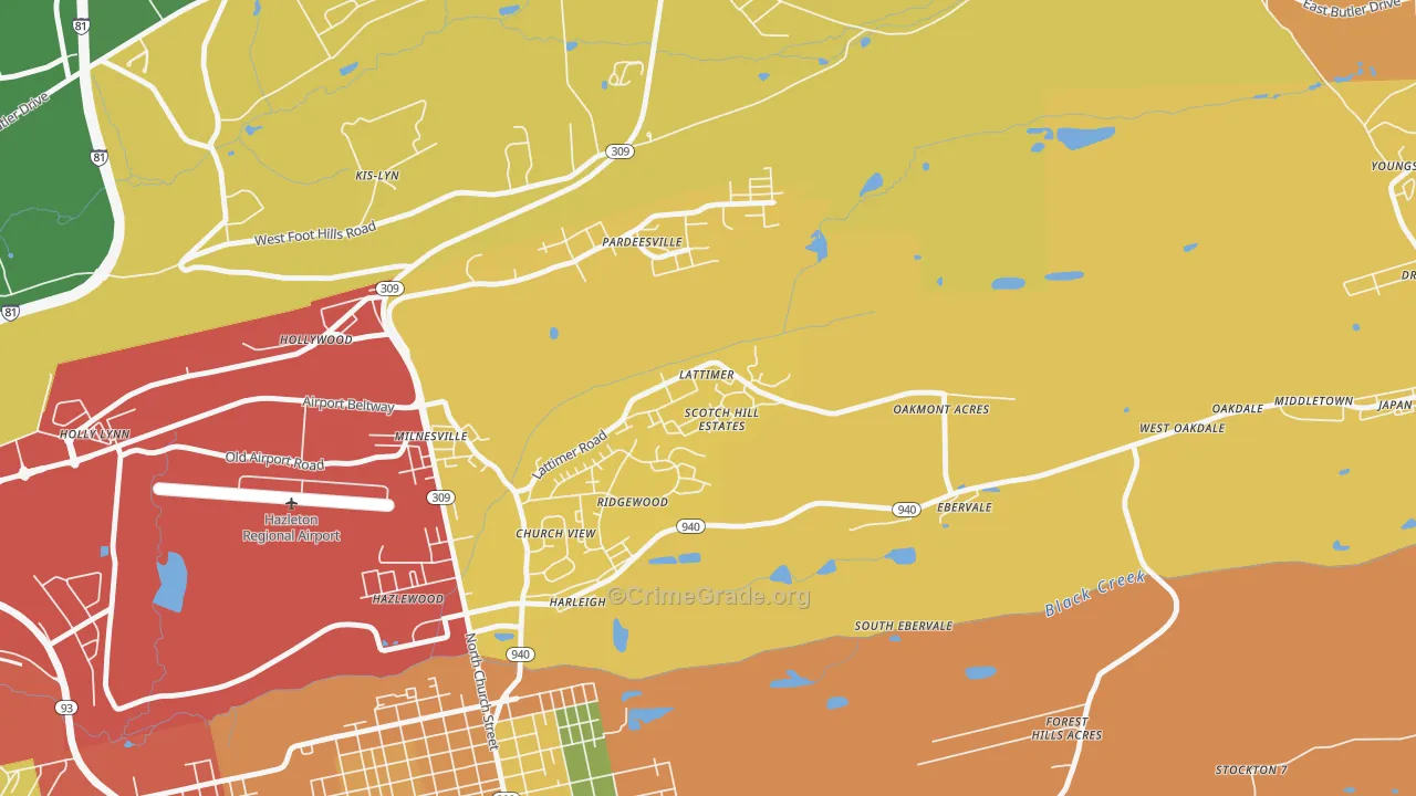 Lattimer, PA Map of Theft Rates