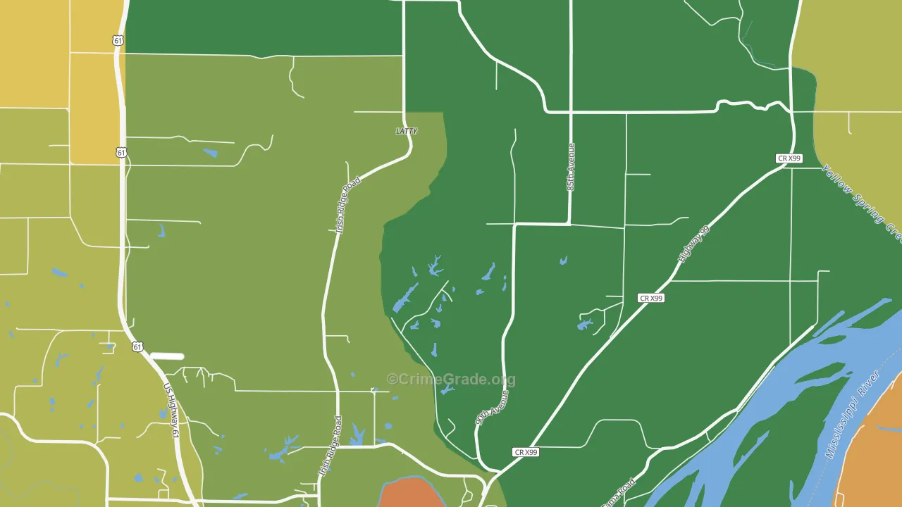 Latty, IA Map of Theft Rates