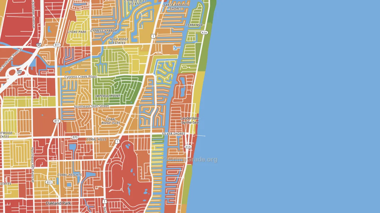 Lauderdale-by-the-Sea, FL Map of Theft Rates