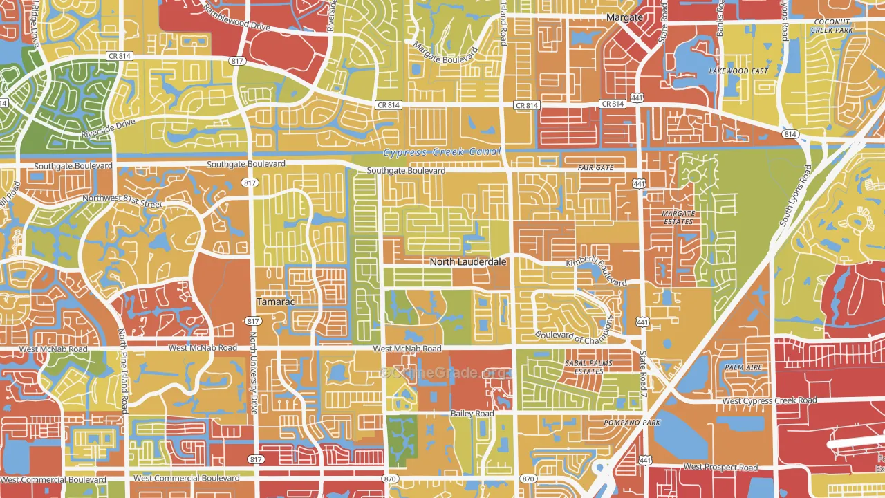 Lauderdale North Park, North Lauderdale, FL Map of Theft Rates