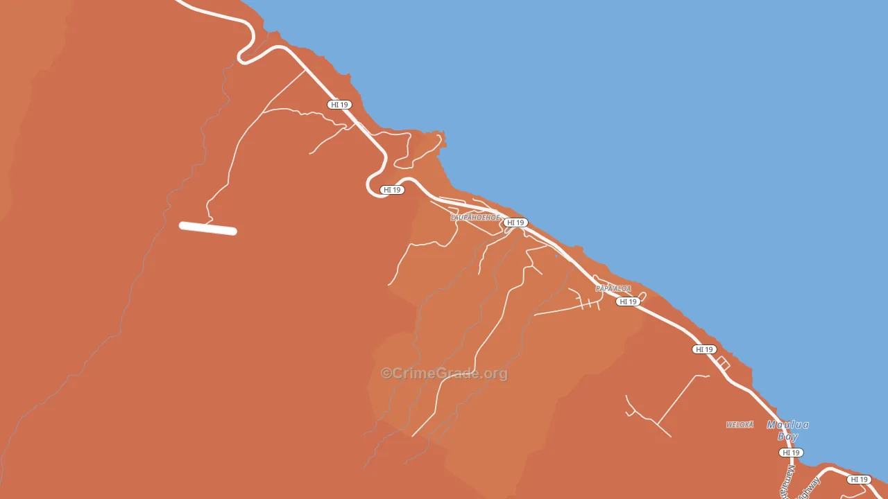 Laupahoehoe, HI Map of Theft Rates