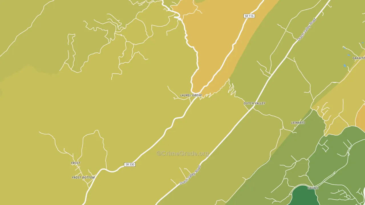 Laurel Grove, TN Map of Theft Rates