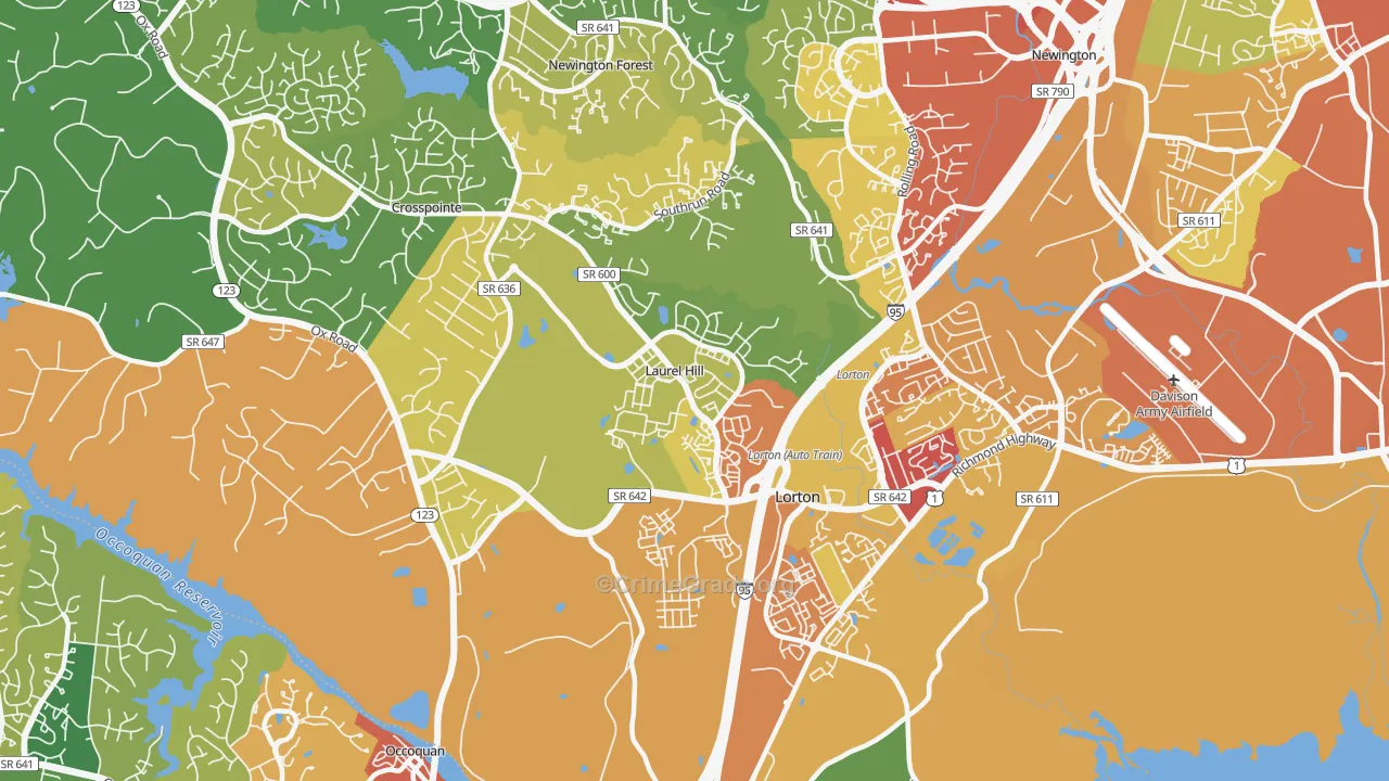 Laurel Hill, VA Map of Theft Rates